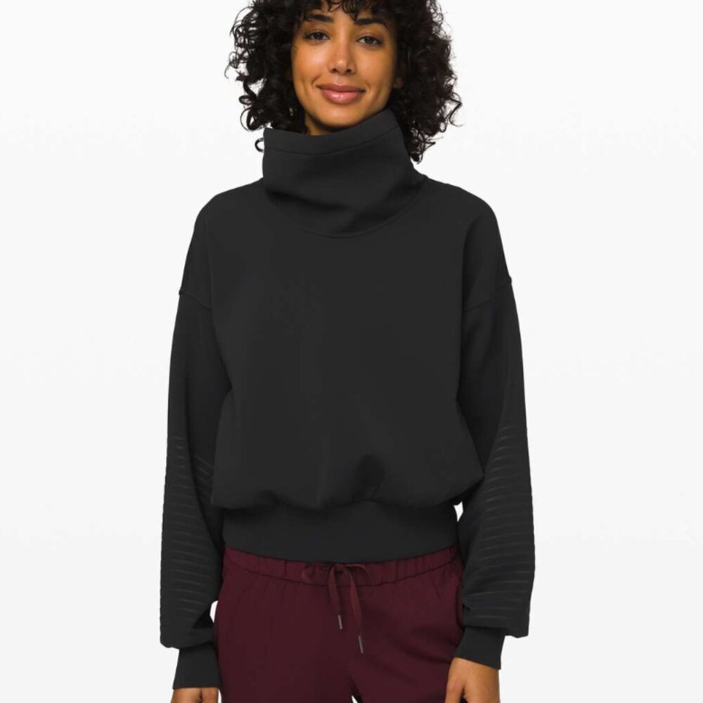Lululemon Full Flourish Oversized Cowl Neck Pullover Sweater Black